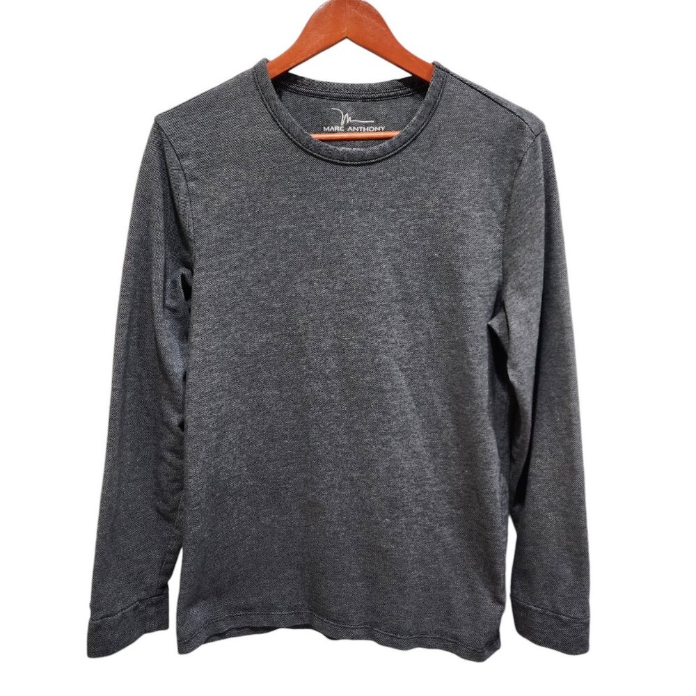 Marc Anthony Men's T-Shirt Size M Gray Long Sleeve Slim Fit